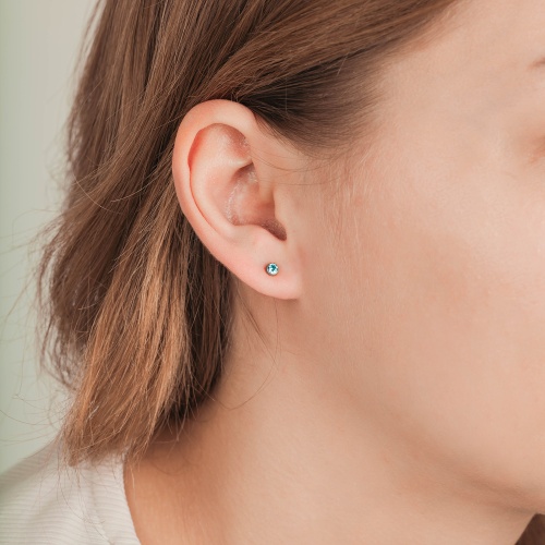 Пусеты Fiore Luna Cubic zirconia Aquamarine, SWE0128 A S фото 4